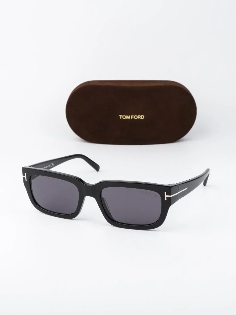Tom Ford EZRA Men Sunglasses Black Smoke Rectangle FT1075/S 01A NEW AUTHENTIC